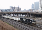 NS SB roadrailer heading south past the CNN center